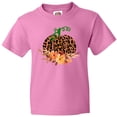 thumbnail image 3 of Inktastic Cheetah Print Pretty Pumpkin with Fall Leaves Youth T-Shirt, 3 of 5