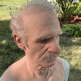 Adult Size Novelty Halloween Latex Head Mask, Realistic Old Man Face