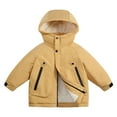 thumbnail image 3 of CPNG Kids Plush Lined Jacket Long Warm Puffer Jacket Winter Windproof Waterproof Parka Snow Coat Boys Warm Thicken Fleece Tops Girls Sherpa Outdoor Tops, 3 of 8