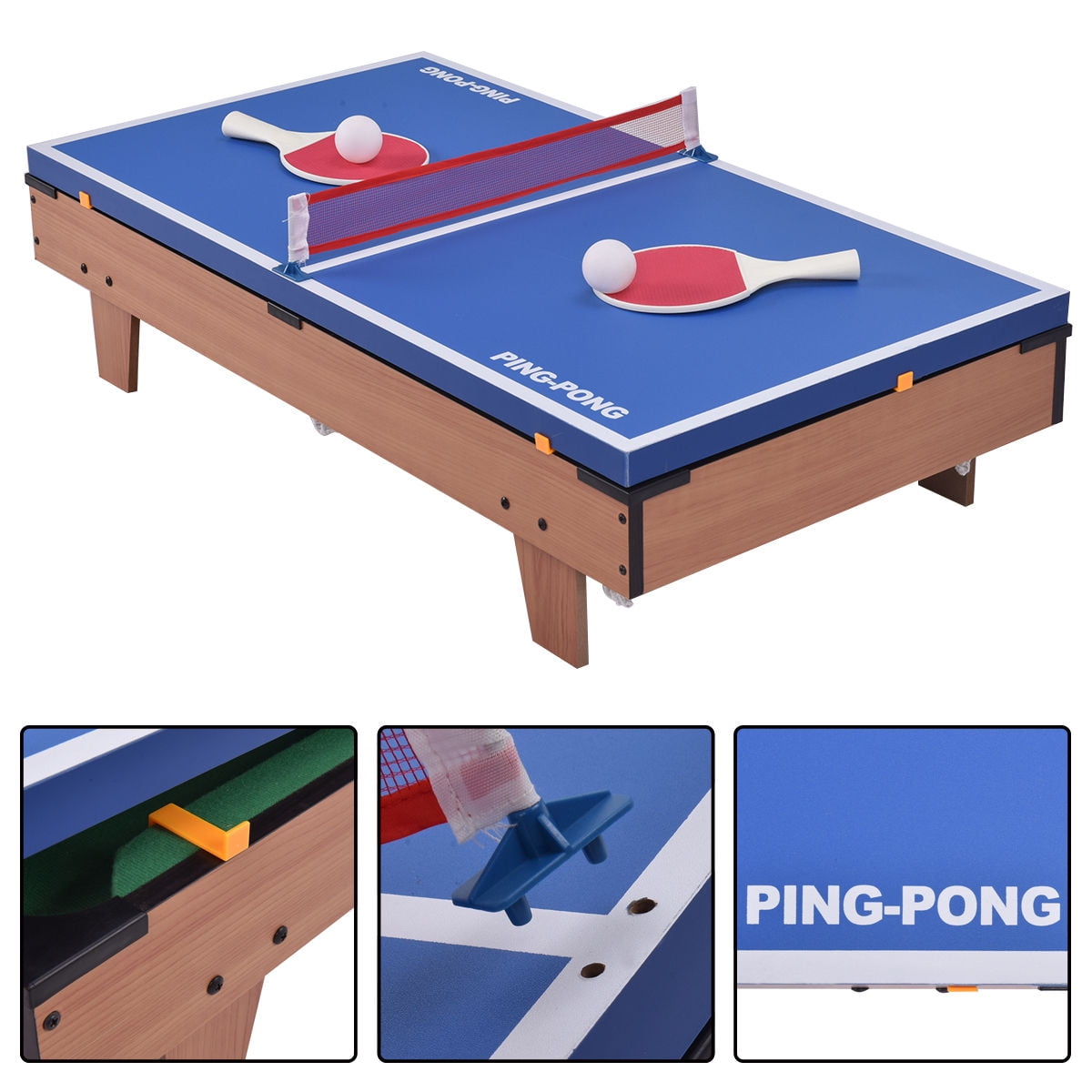 4in1 Arcade Table Air Hockey Foosball Ping Pong Billiards Fun Game Room 4ft 