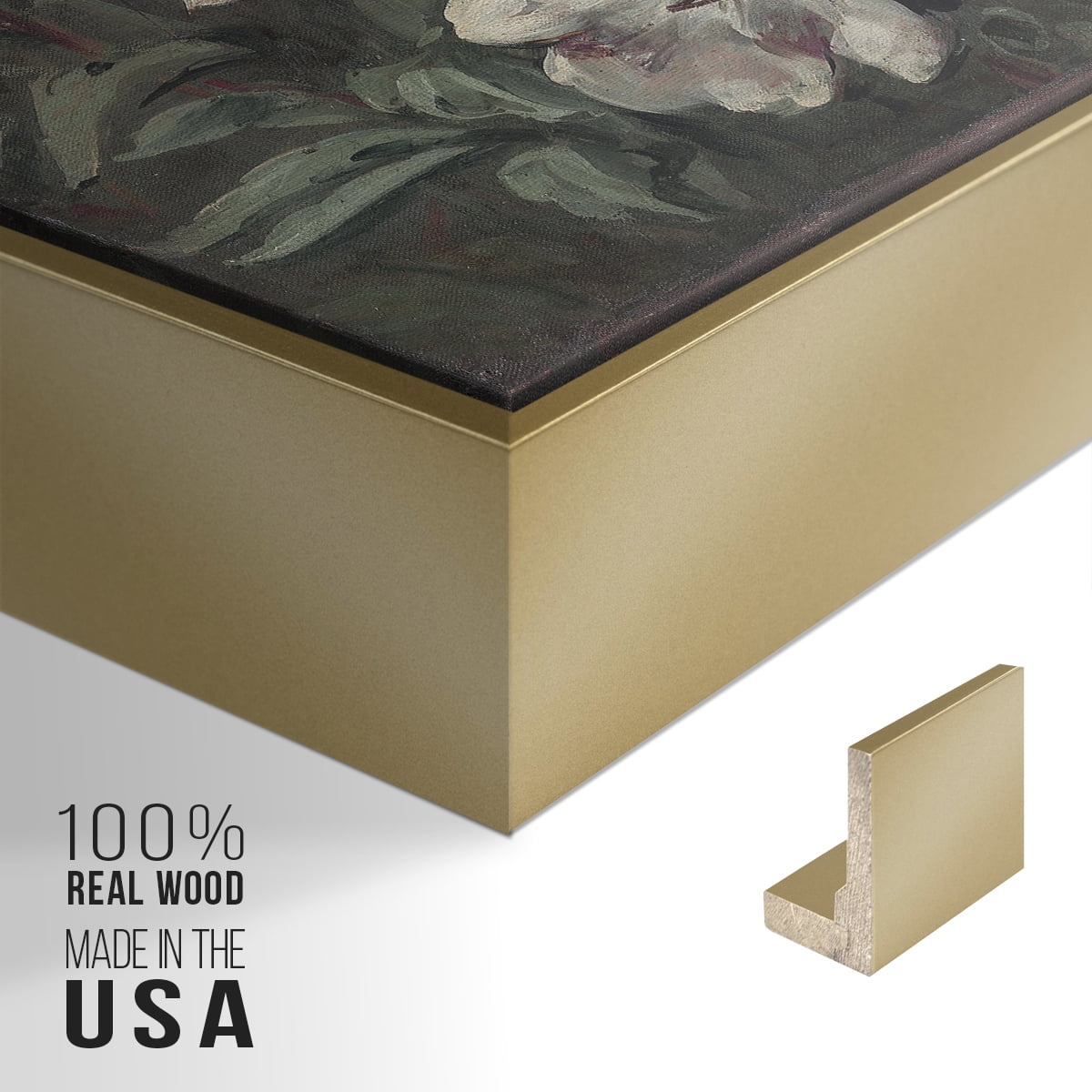 Vintage Botanical Print-LXXXVIII By Wexford Home Framed in Gold Wood Gallery Wrapped Canvas 27 in. x 41 in.