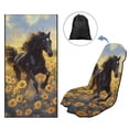 thumbnail image 5 of Xixirimido Universal Car Towel Seat Cover for Post Gym Workout Swimming Running Soft Breathable Automotive Front Seat Protector Car Accessories, Horse Vibrant Sunflower, 5 of 8
