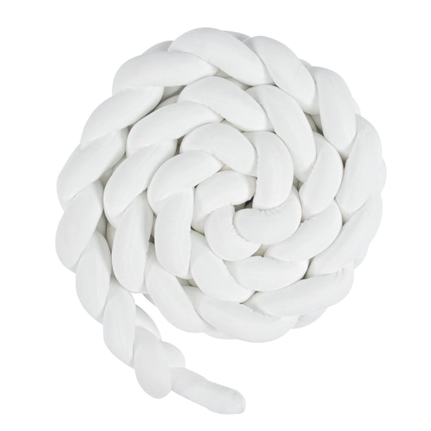 Almohada de bola de nudo largo tejida, bola de nudo, cama decorativa para habitación de niños