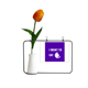 thumbnail image 1 of Comer panqueques deseo vida Tarjeta de jarrón artificial de tulipanes, 1 of 3