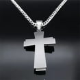thumbnail image 5 of Jesus Cross Necklace Women 14K White Gold Chain for Men Silver Color Crucifix Religious Necklaces Jewelry Cruz collar, 5 of 5