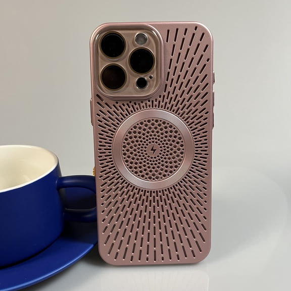 TECH CIRCL for iPhone 16 Plus Magnetic Phone Case with Camera Lens Protector, Small Heat Dissipation Holes Design, Compatible with MagSafe, Plastic Protective Lightweight Slim Cover, Pink