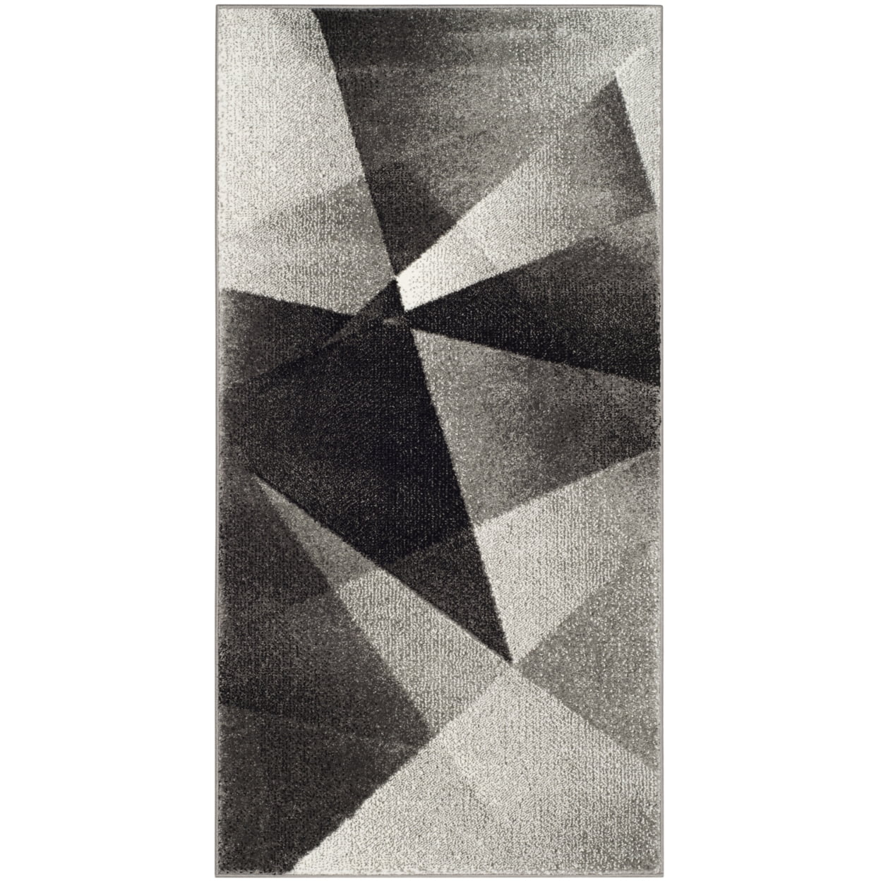 SAFAVIEH Porcello Jayme Abstract Prism Area Rug, Light Grey/Charcoal, 4' x 6'
