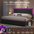 thumbnail image 5 of Afuhokles King Size LED Bed Frame with 4 Storage Drawers and USB and Type-C Ports, Upholstered Platform Bed Frame with Headboard, Black, 5 of 9