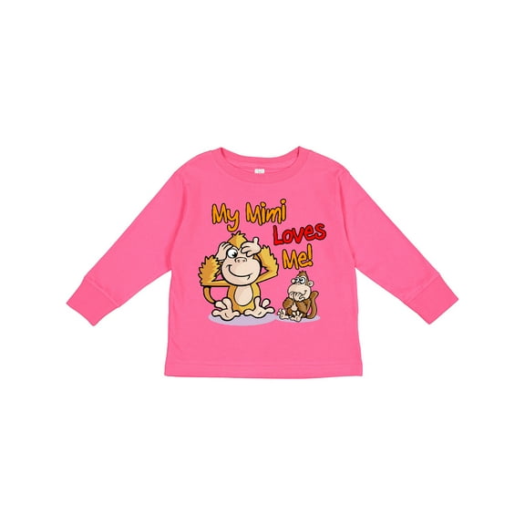 Inktastic My Mimi Loves Me Monkey Boys or Girls Long Sleeve Toddler T-Shirt