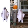 thumbnail image 3 of Spooky Halloween Ghost Costume for Klds & Adults - Scary White Ghost Cape Cloak with Eye Holes, Soft Polyester Role Play Outfit for Halloween Party, Haunted Theme Celebration (3 Sizes), 3 of 6