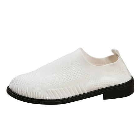 

nsendm Women Wedges Boots Platform Shoes Slip on Boots Fashion Casual Casual Slip on Womens Shoes Casual Open Back Shoes White 6.5
