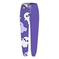 thumbnail image 4 of CAUYDY Women's Halloween Graphic Print Elastic Waist Sweatpants Gothic Punk Casual Long Pant Joggers(Purple,XXL), 4 of 4