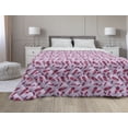 thumbnail image 1 of Fruit Art Down Alternative Comforter, Exotic Mango Fruits and Dotted Silhouettes in Continuous Pattern, Microfiber Quilt for All Season, 5 Sizes, Coral Marigold Fern Green, by Ambesonne, 1 of 3