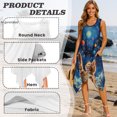 thumbnail image 4 of HELLHERO Galaxy & Planets Print Tank Sleeveless Dresses, Side Pockets Asymmetric Hem Midi Dress Comfort Wear Resistant Summer Sleeveless Dress, 4 of 8