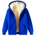 thumbnail image 5 of VISALY Sherpa Fleece Linen Hoodie for Women Thick Hoodie Jacket Trendy Going Out Fleece Hoodie Comfort Lined Outer Coat Full Zip Sweatshirt Outwear Winter Coat Zipper Hooded Jacket Dark Blue 5Xl, 5 of 5