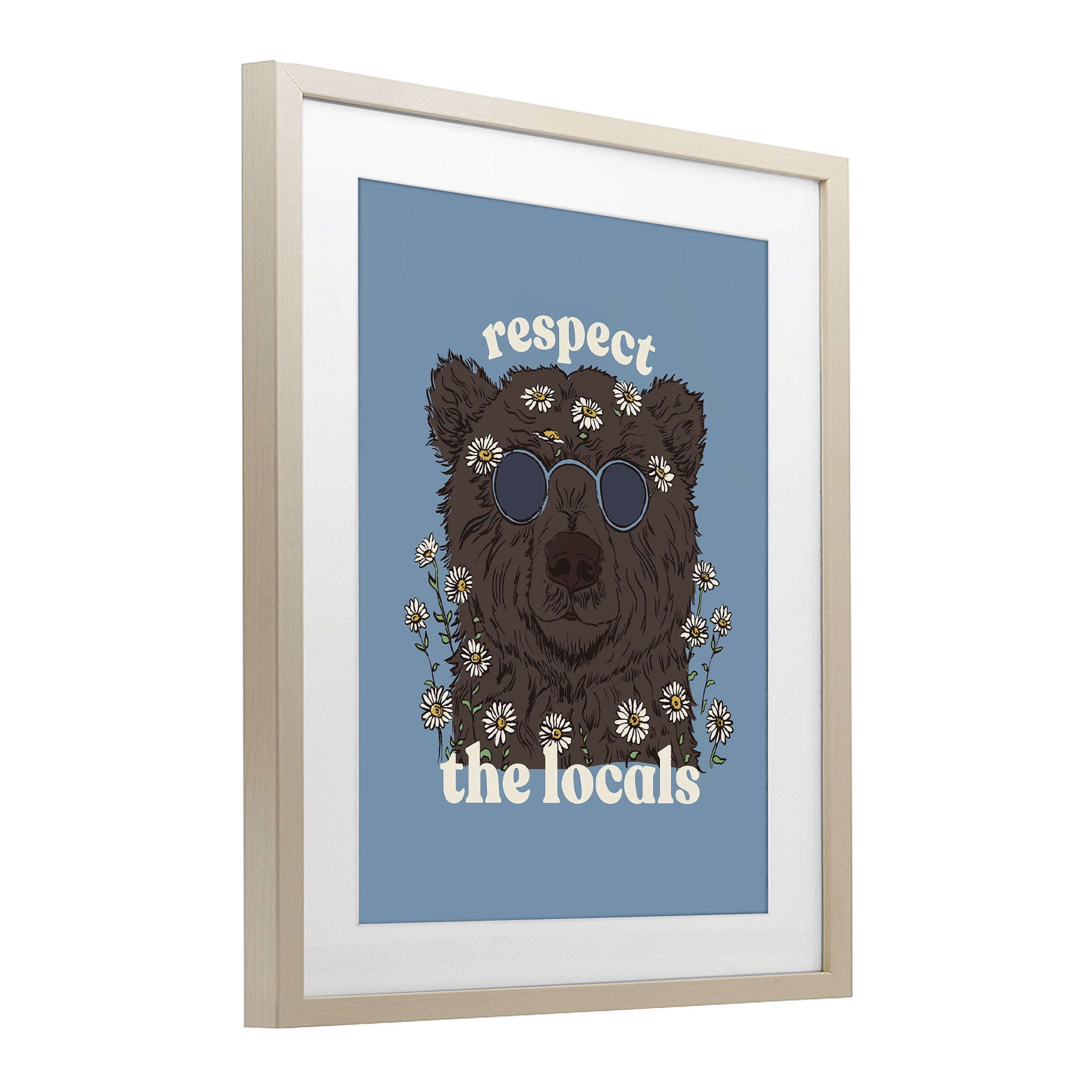 Stupell Industries Respect The Locals Bear Birch Framed Print Under Glass, design by Two If By Sea Studios