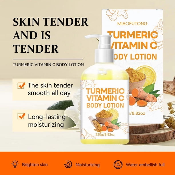 Cremas y humectantes Loción corporal de cúrcuma 250 g - Crema hidratante, iluminadora y suavizante.