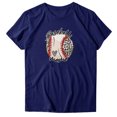 thumbnail image 3 of Gibobby Casual Playera de Manga Corta para Mujer Mujeres Casual Béisbol Impresión Mangas Cuello Redondo Camiseta Suelta Blusa Tops(Azul,XL), 3 of 4