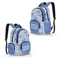thumbnail image 2 of Xixirimido Custom 17" School Backpack for Girls Boys High School Book Bag Cute Backpack Lightweight Middle School Back Pack Daypack Elementary - Blue Horses Floral Print, 2 of 8