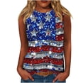 thumbnail image 1 of Gilet Sans Manches à Col Rond pour Femmes pour la Fête de l'Indépendance, Haut Décontracté en Polyester, Tissu Doux et Confortable, pour l'Été et le Printemps, Longueur Régulière, pour un Usage Quotidien Ou pour les Fêtes, 1 of 6