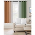 thumbnail image 2 of Orange Sage Green Ombre Blackout Curtains for Bedroom/Living Room, Thermal Insulated Kitchen Curtains, Abstract Aesthetics Modern Art Grommet Darkening Window Treatment Drapes 27.5"x39"x2, 2 of 8