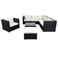 thumbnail image 4 of Veryke 8 Piece Patio Rattan Sectional Cushioned Sofa Set with Ottoman and Coffee Table, Brown, 4 of 9