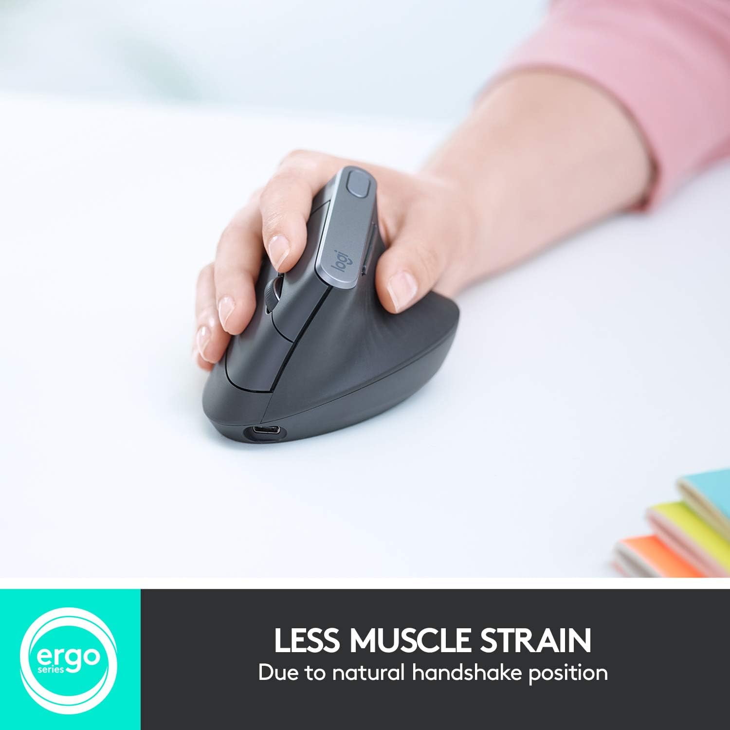 Restored Logitech MX Vertical Wireless Mouse - 996-000471 (Refurbished)