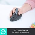 thumbnail image 2 of Logitech MX Souris Sans Fil Verticale – Design Ergonomique Avancé Réduit la Pression Musculaire, Graphite - Remis à Neuf (Excellent), 2 of 5