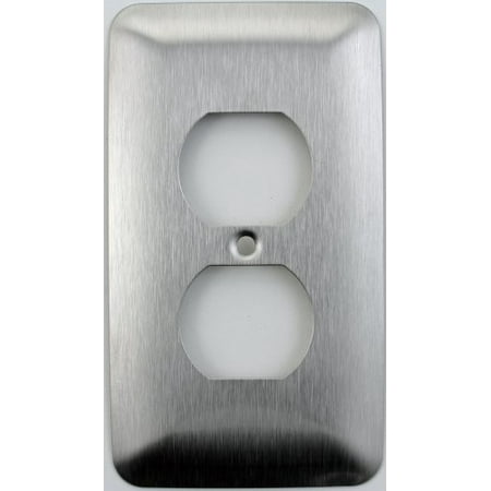 Mulberry Princess Style Satin Stainless Steel 1 Gang Duplex Outlet Switch Plate