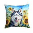 thumbnail image 2 of Siberian Husky in Sunflowers Throw Pillow 14 in x 14 in, 2 of 2