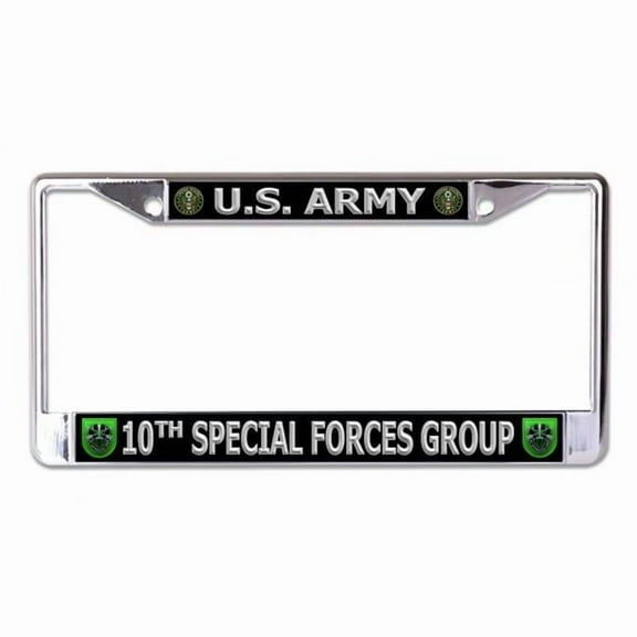 U.S. Army 10th Special Forces Group Chrome License Plate Frame