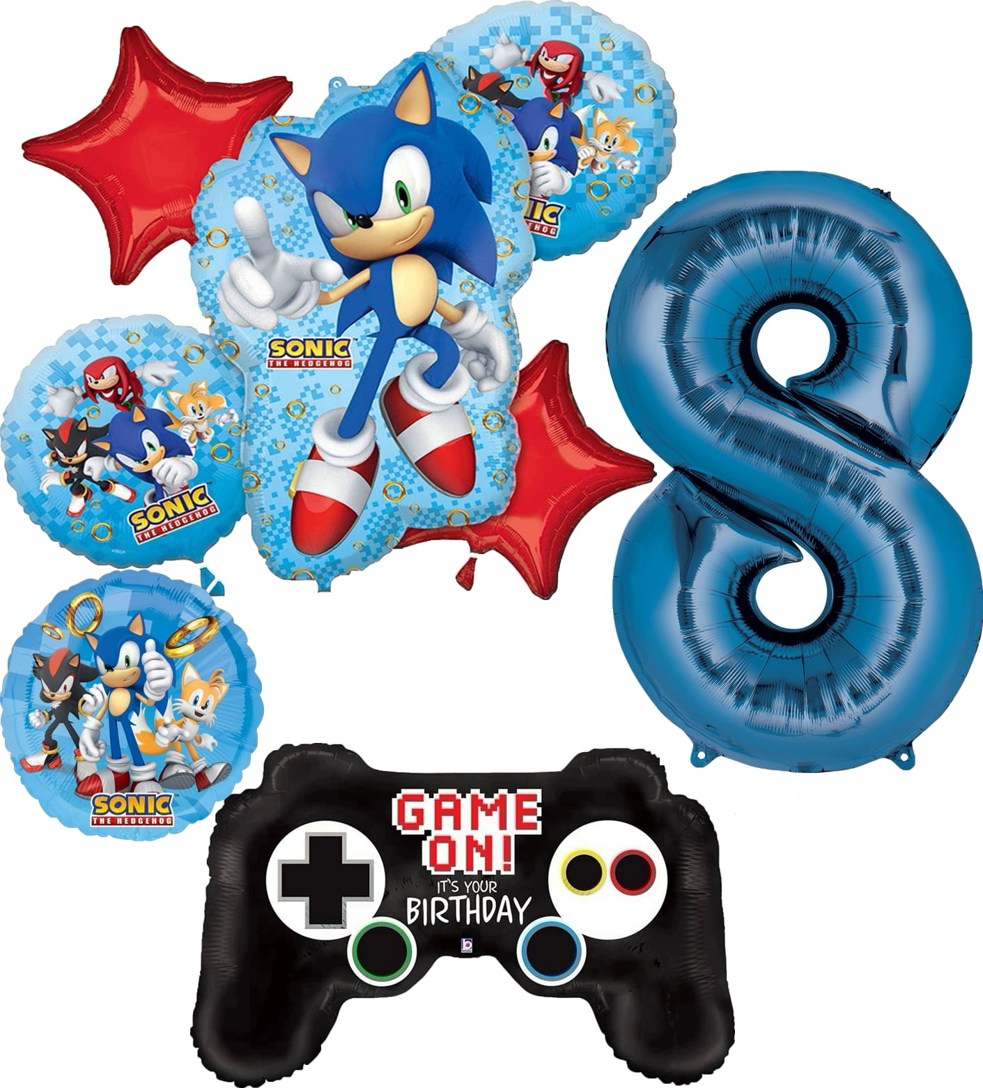 Sonic Birthday Party Supplies, 66 pcs Sonic the hedgehog Balloons Party  Supplies