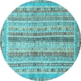 thumbnail image 1 of Ahgly Company Indoor Round Oriental Light Blue Modern Area Rugs, 5' Round, 1 of 4