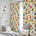 thumbnail image 5 of Blackout Kids Curtains,LightBeige Cartoon Dinosaurs Plants Pattern Childrens Insulated Curtains Set Of 2,Bedroom Essentials,Toddler Room Decor 52"x84", 5 of 5