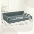 thumbnail image 3 of PawHut Cat Couch, Elevated Dog Sofa Bed with Cushion, Dark Grey, 3 of 10