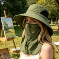 thumbnail image 5 of Wide Brim Boonie Sun Hat with Removable Face & Neck Flap, Full Coverage Breathable Mesh Cap, Lightweight Headwear for Hiking, Fishing, Camping and Garden Outdoor Activities, 5 of 7