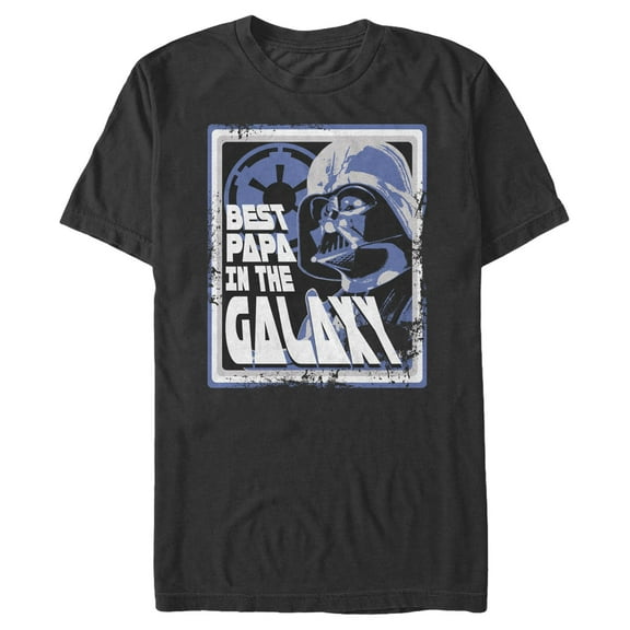 Men's Star Wars: A New Hope Darth Vader Best Papa in the Galaxy Window  Graphic T-Shirt