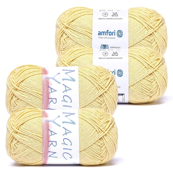 NORVIAN 4 Skeins 100% Cotton Yarn, Highly Absorbent, #2 Fine(Sport)Weight, 50g (1.76oz),160m (175yds)