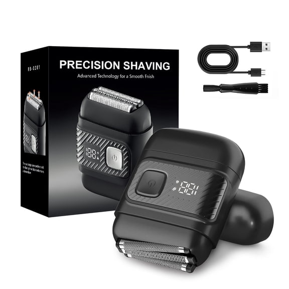 Electric Foil Shaver for Men, Micro-Comb Technology & 3 Floating Blades, IPX7 Waterproof Wet/Dry Cordless Razor with LED Display, USB-C Fast Charge, Portable Travel Razor