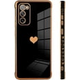 thumbnail image 4 of Compatible with Samsung Galaxy S20 Fe Case Love Heart Plating Electroplate Luxury Elegant Case Camera Protector Soft TPU Shockproof Protective Corner Back Cover Galaxy S20 Fe Case -Black, 4 of 5