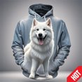thumbnail image 3 of Sudadera con capucha con estampado 3D de anime samoyedo para hombre y mujer, divertida, informal, de moda urbana, para niños y niñas, 3 of 5