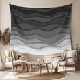 thumbnail image 2 of Black Ombre Stripes Tapestry for Bedroom Wall Hanging Tapestry, Modern Abstract Sea Waves Spray Art Ceiling Backdrop Tapestries Poster Blanket Wall Decor for Teens Room Living Room Dorm 39" x 59", 2 of 8