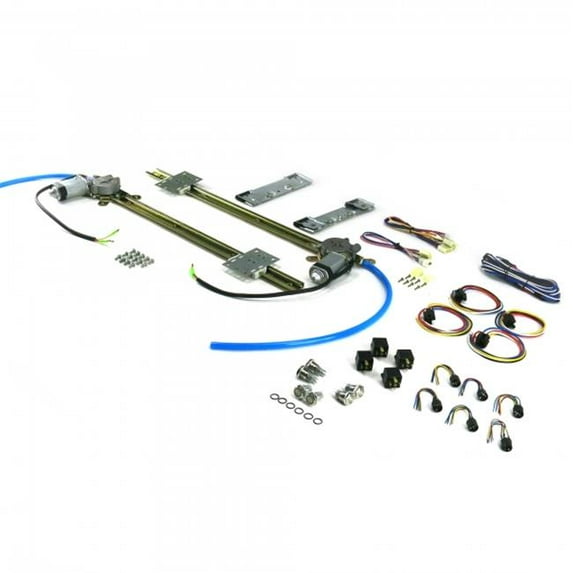 AutoLoc AUTPW55BBB203 2-Door Flat Glass Power Window Kit with 3 Retro Billet Switches - No Illumination