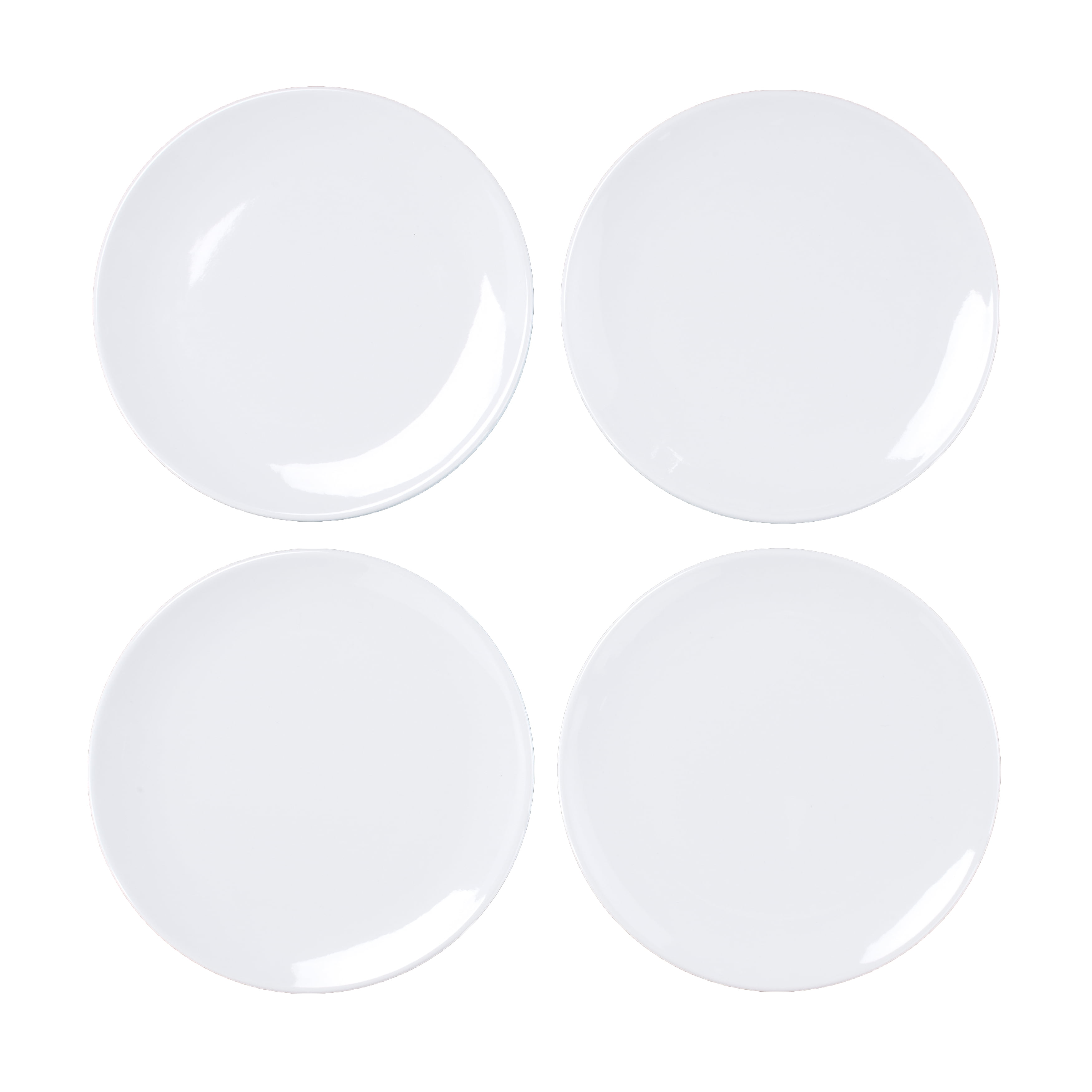 Melamine Plate Set Round White NonBreakable Eatery, Outdoor Dining