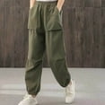 thumbnail image 2 of ShomPort Cotton Linen Lounge Pants for Women Summer Loose Breathable Elastic High Waist Cargo Pants with Pockets, 2 of 5