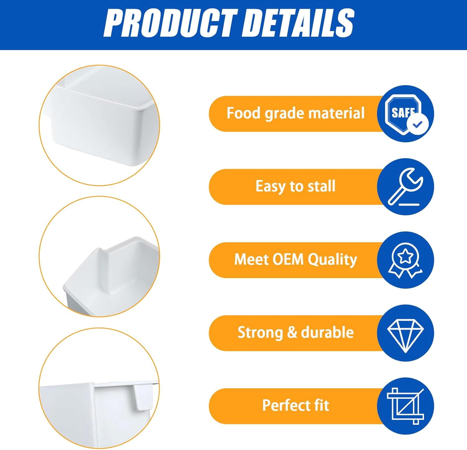 1 Pack 2187172 Refrigerator Door Shelf Bin Compatible with Whirlpool Amana Kenmore Replaces WP2187172, 2187172K, 2187194K