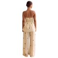 thumbnail image 3 of Women’s Polka Dot Tube Top and Wide Leg Pants 2 Piece Casual Outfit Set, 3 of 7