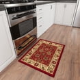 thumbnail image 5 of Ottomanson Non-Slip Accent Rug 2'7" x 3' – Low Pile Entryway Bedroom Small Rug, Oriental Red, 5 of 7
