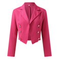thumbnail image 4 of Vedolay Womens Jackets Suit Jackets for Women Casual Long Sleeve Open Front Lapel Collar Work Office Blazer Jacket,Red M, 4 of 5