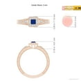 thumbnail image 5 of ANGARA Natural Aeon Square Sapphire & Diamond Engagement Ring with Milgrain in 14K Rose Gold for Women (Size-3mm) | September Birthstone, Anniversary, Jewelry Gift for Women | Natural Sapphire Ring, 5 of 9